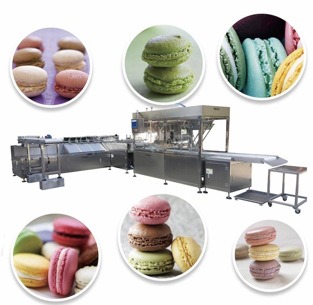 Macaron selecting, Filling and capping machine