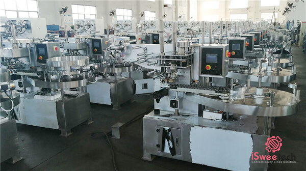 Lollipop bunch wrapping machinery