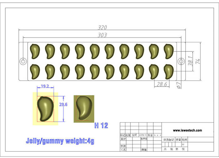 Mango candy mold design